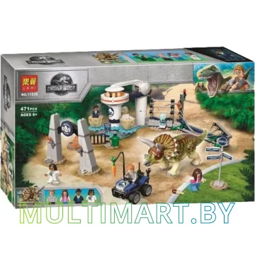 Конструктор Lari Dinosaur World 11336 Нападение Трицератопса (471 деталь)